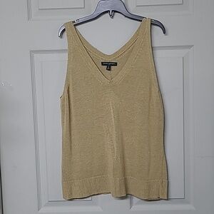 Banana Republic Tan Sleeveless V-Neck Sweater Tank Top Size Large GUC
